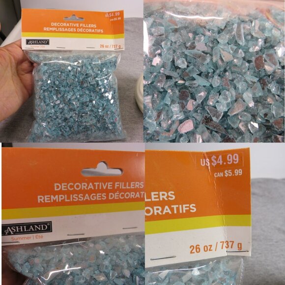 Ceramic Angel sitting on Sea Shell and metallic vase filler Lt. Blue 1lb 11oz - Picture 5 of 15